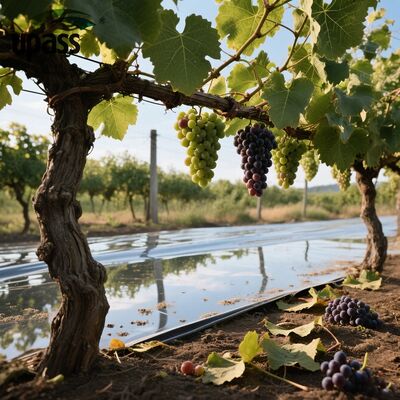 زراعت فلز نقره ای منعکس کننده فلز آلومینیومی PET/PE قالب گیری برای استفاده کشاورزی درختان میوه گیلاس درختان انگور پوشش زمین