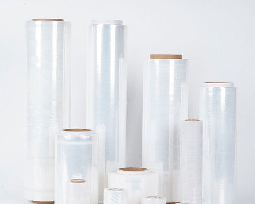 رول فیلم کشسان شفاف LLDPE ضد آب 30 سانتی متر فیلم پلاستیکی نرم برای بسته بندی پالت طول 50 متر تبلیغات سوپرمارکت